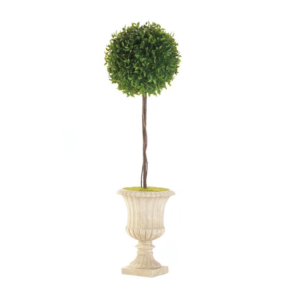 29 by 34 Topiary In White Planter