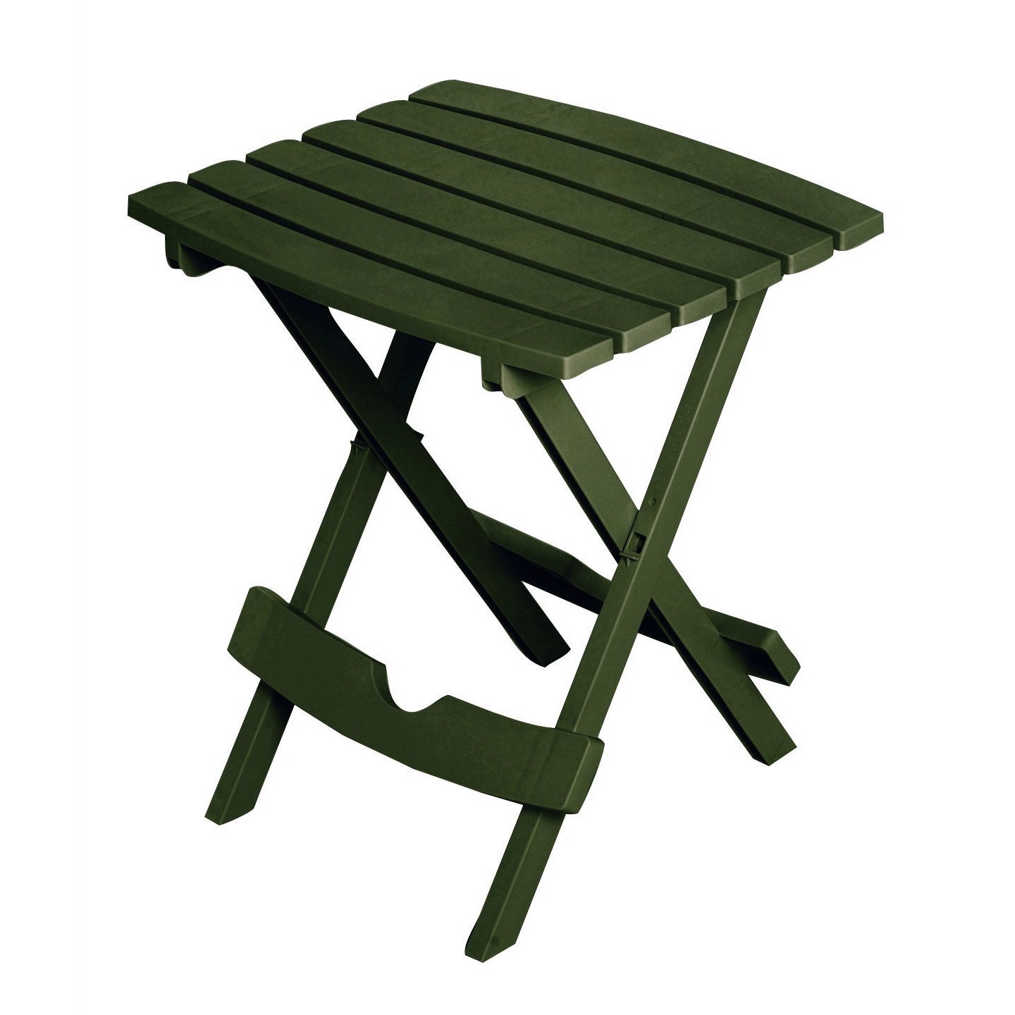 Folding Outdoor Side Table in Earth Brown Durable Plastic Resin