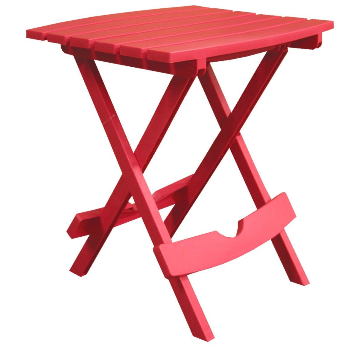 Folding Side Table for Outdoor Patio Lawn in Cherry Red Durable Resin