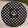 Black Wrought Iron Outdoor Bistro Patio Table with Timeless Round Tabletop