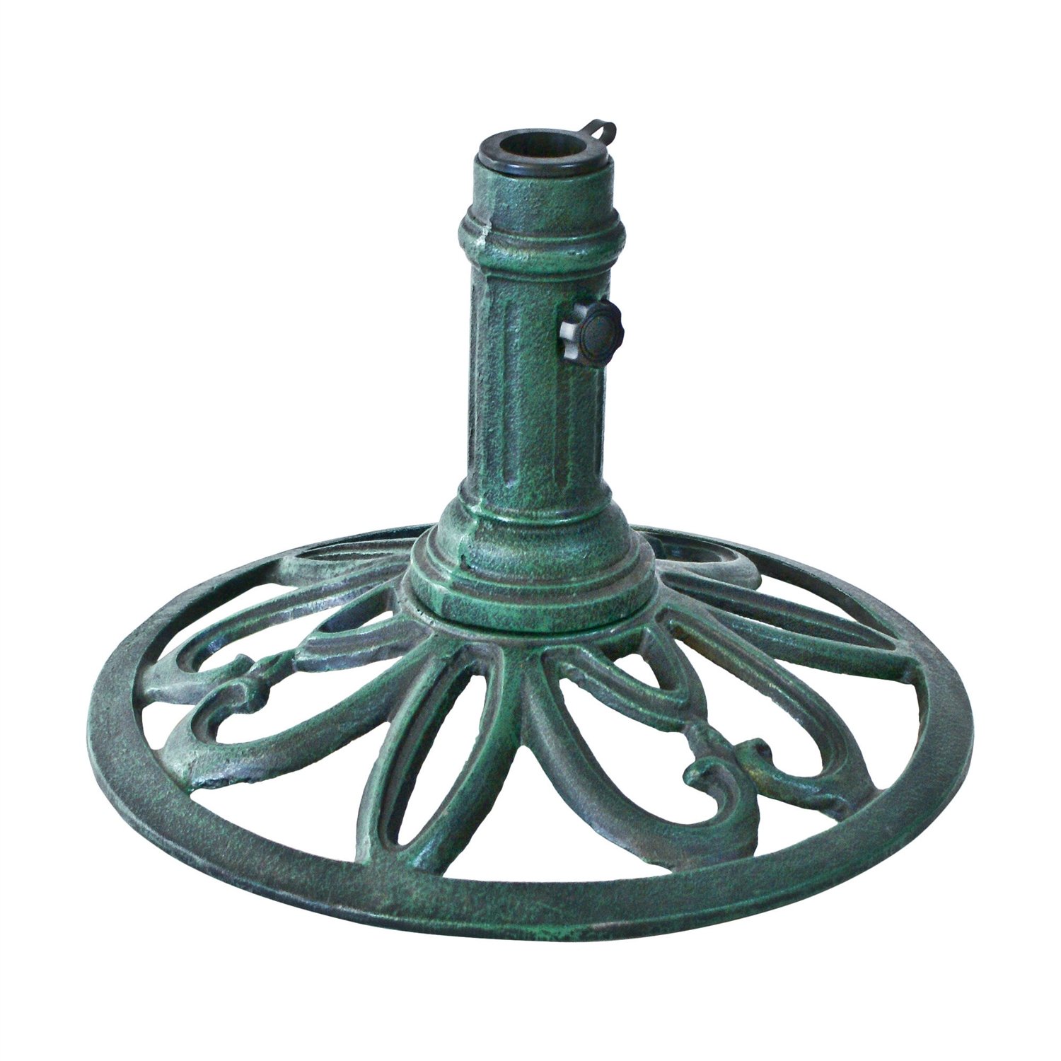 Cast Iron Weather Resistant Umbrella Base in Verde Green