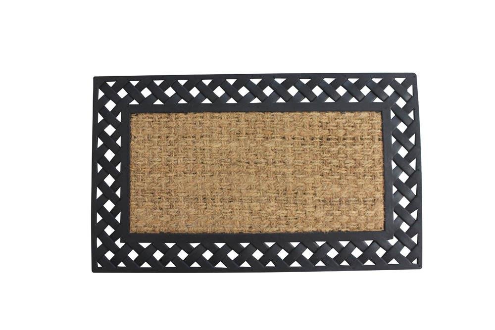 Basket Weave Border Welcome Mat