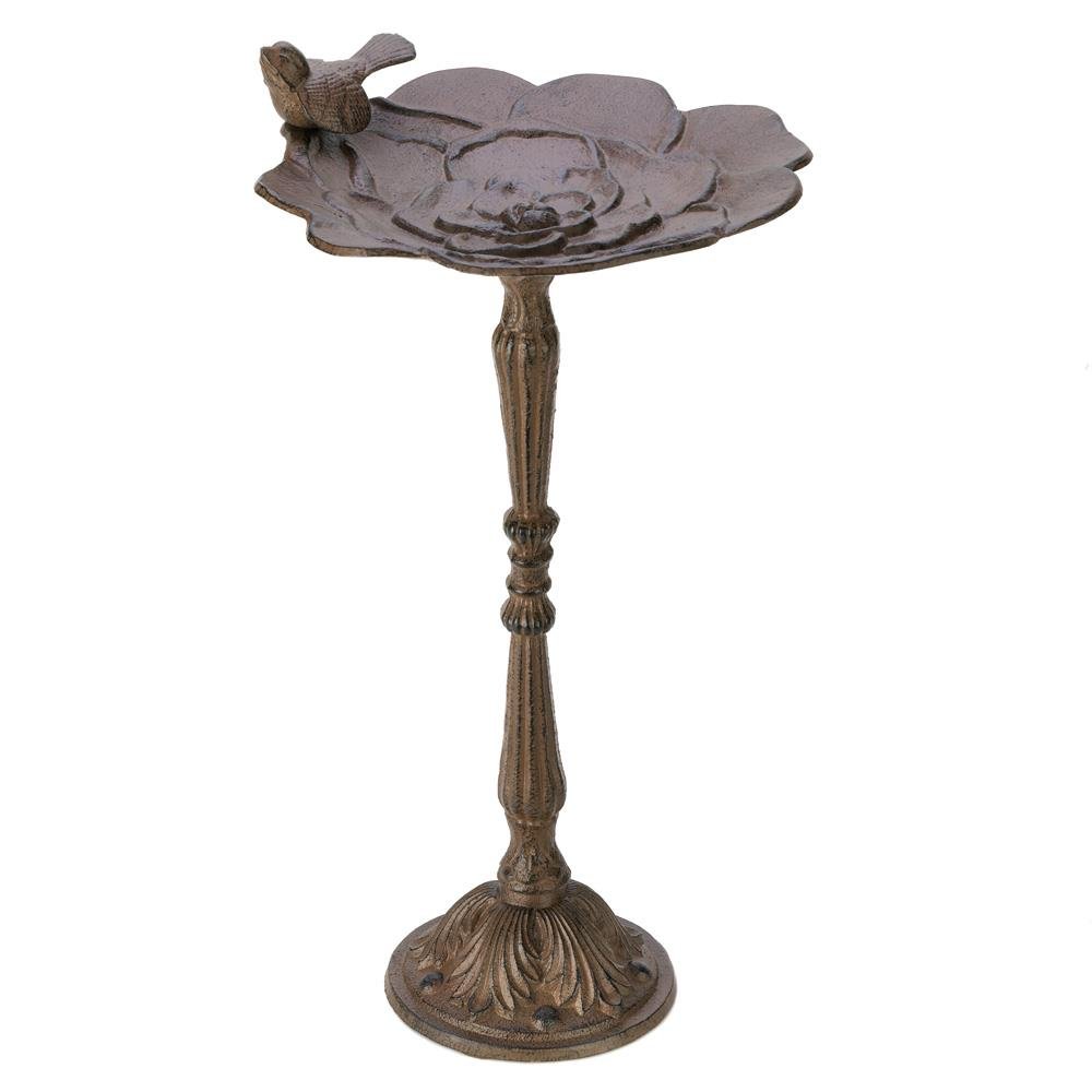 Cast Iron Birdbath w/ Rustic Finish by Songbird Valley - D1319